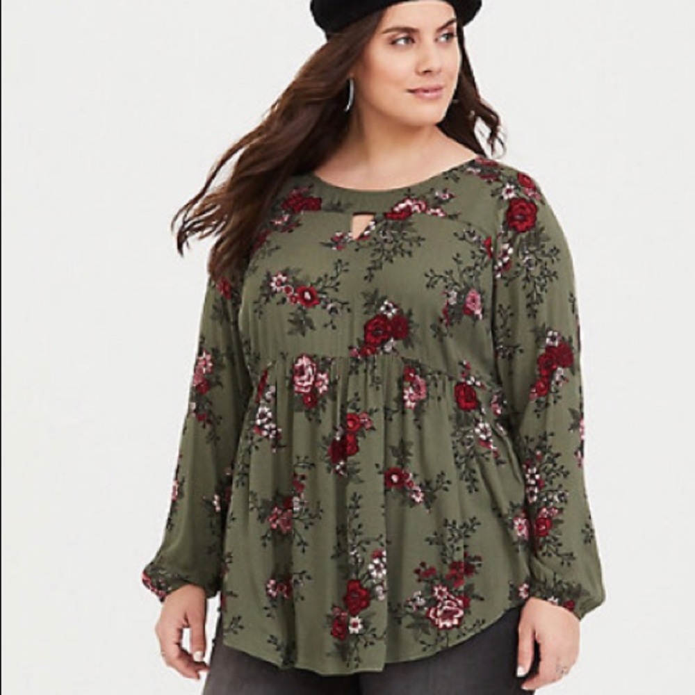 Torrid size 2 floral babydoll tunic
